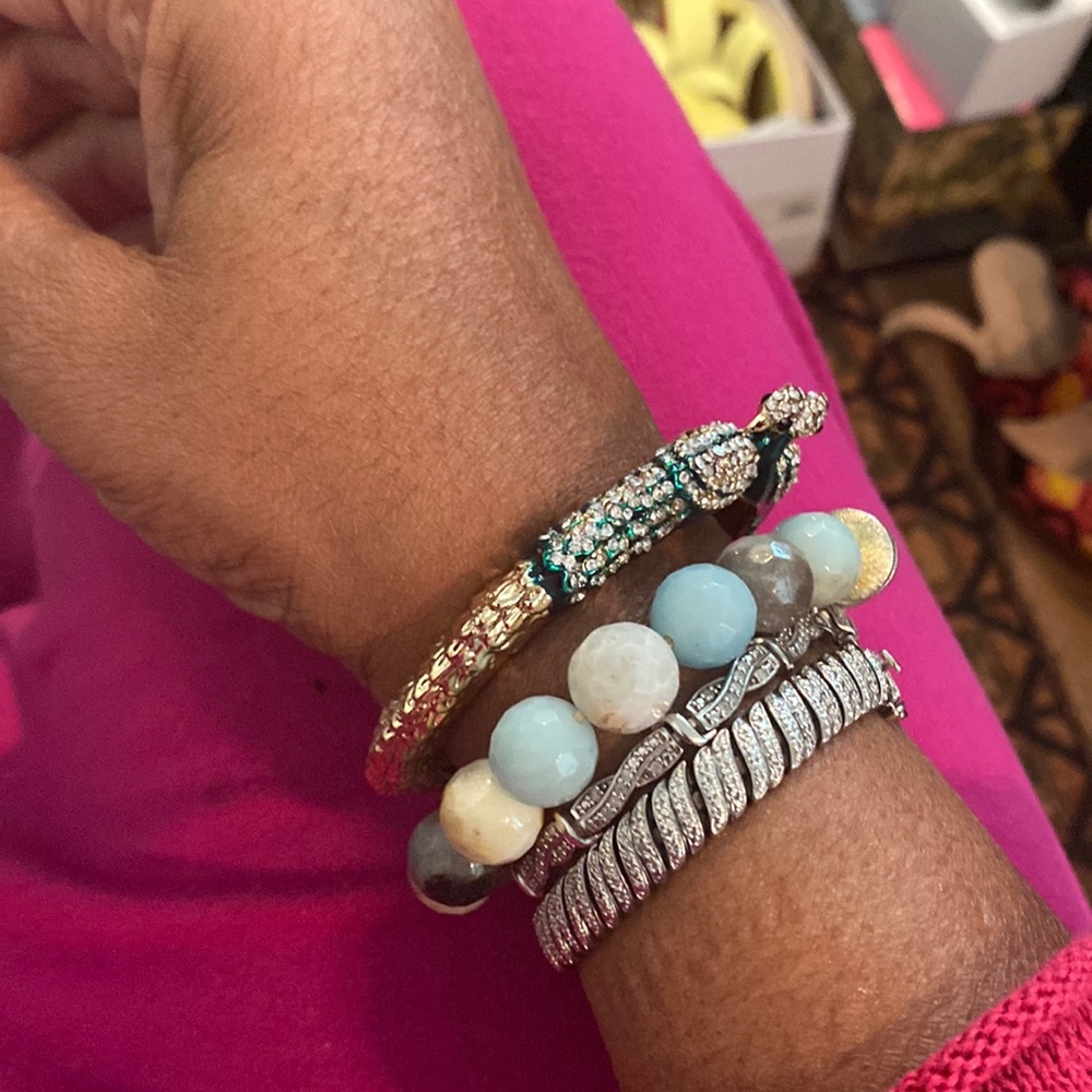 Peacock pair by Amrita Singh clasp closure bracelet.